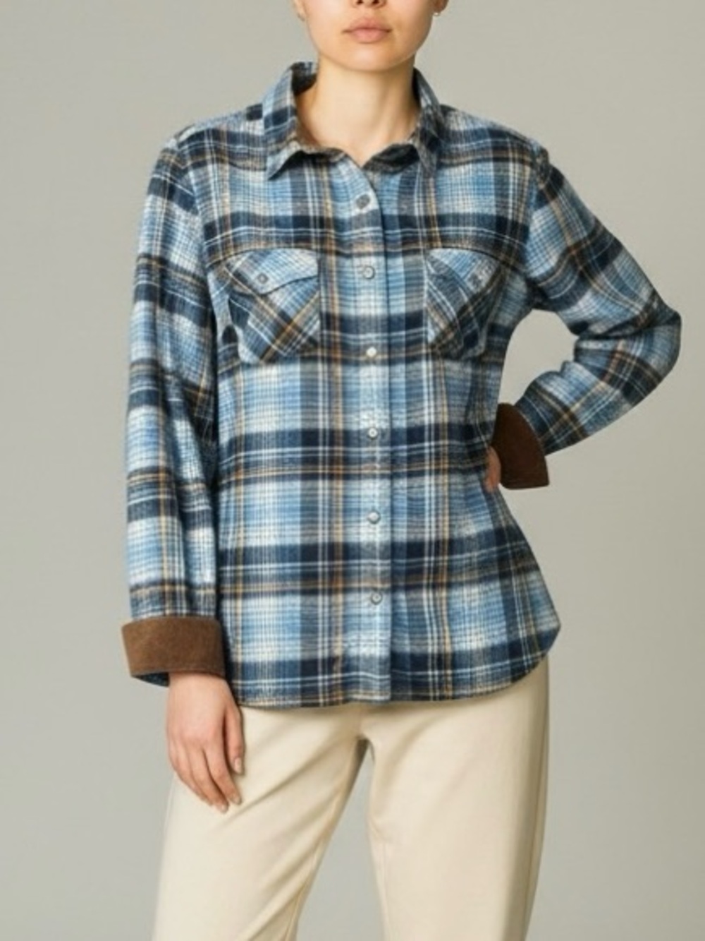 Kuhl Tess Plaid Flannel Long Sleeved Snap Shirt sz XS